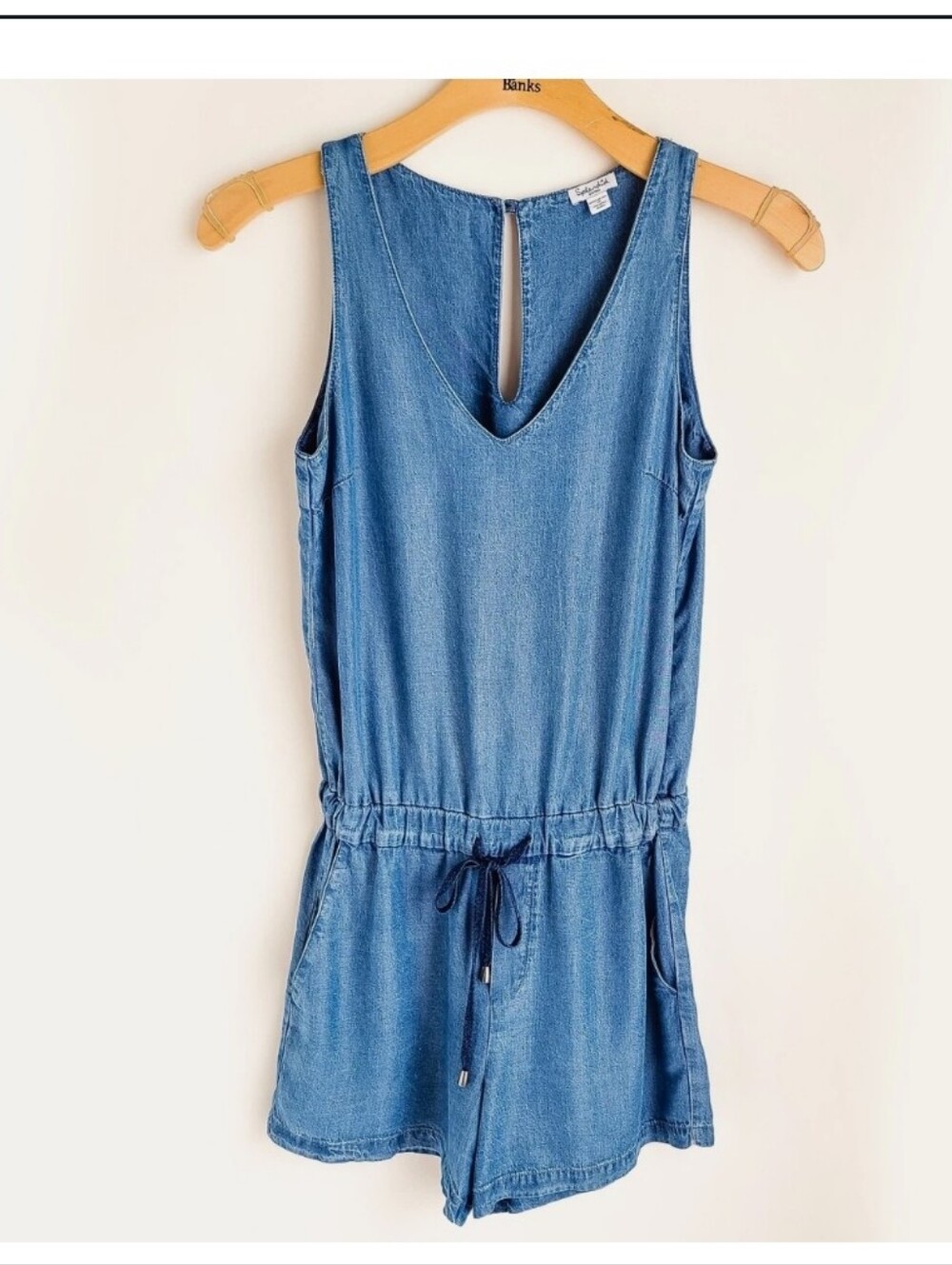 Splendid Chambray Blue Sleeveless Romper -medium